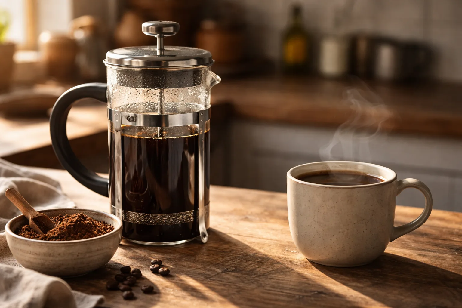 French Press Temelleri: Öğütüm, Oran, Süre ve Plunge