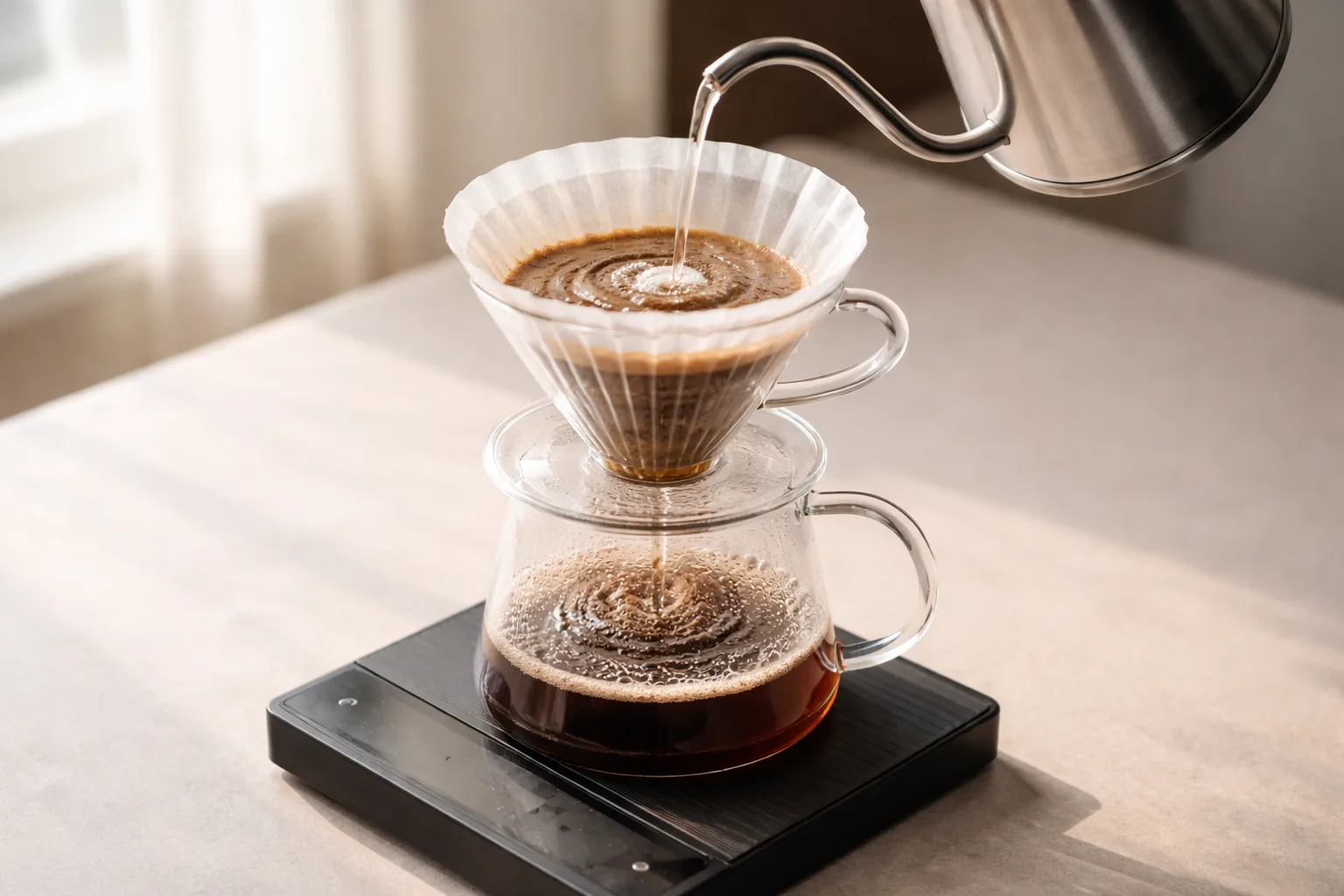 V60 Akış Hızı Kontrolü: Döküş ve Spiral Teknikleri